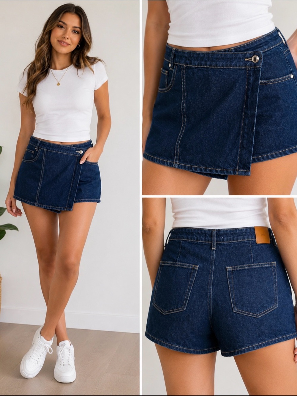 Zara Dark Blue Denim Skort
